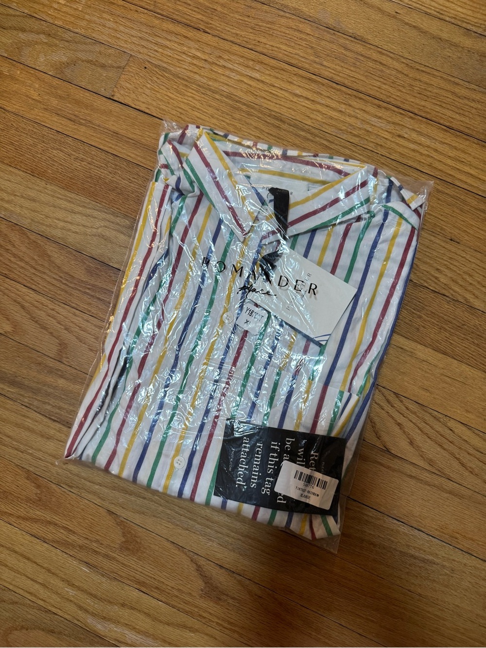 Pomander Plac Button-Down Shirt with Red, Yellow, Green & Blue Stripes